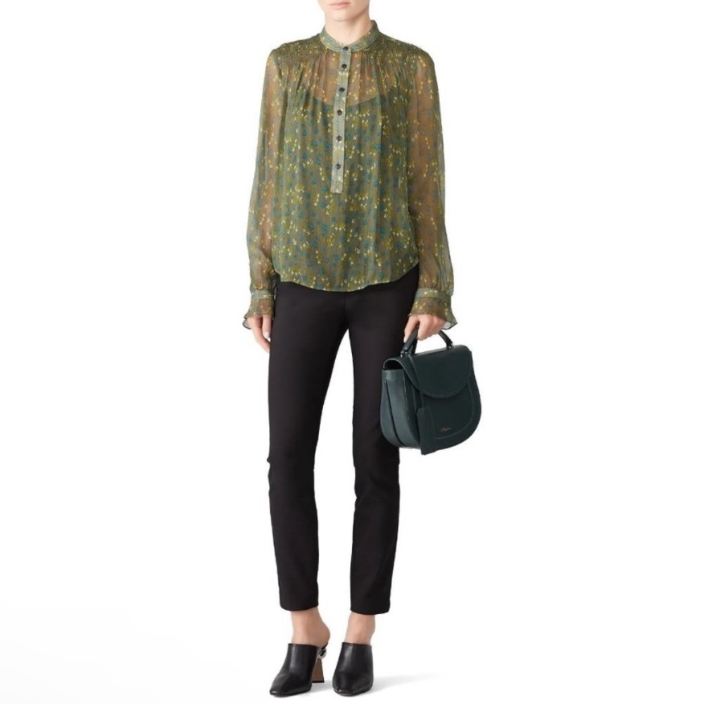 Rag & Bone Susan silk sheer floral blouse